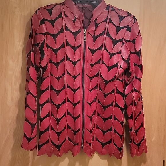 Belgin Francis leather leaf mesh jacket sz L - Picture 12 of 12
